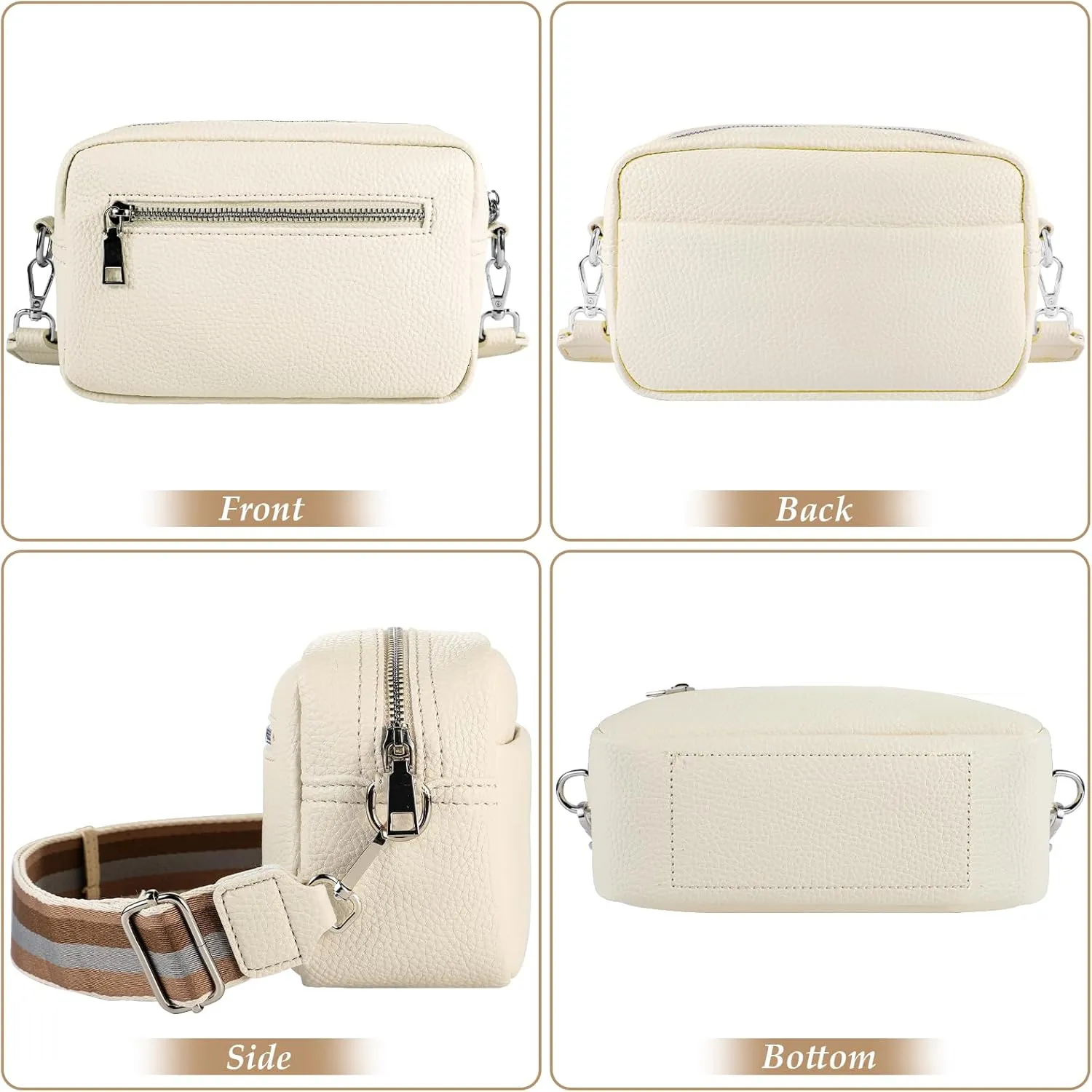Small Crossbody Bag Women,Vegan Leather Shoulder Handbags Wallet Satchel Purse with 2 Adjustable Strap