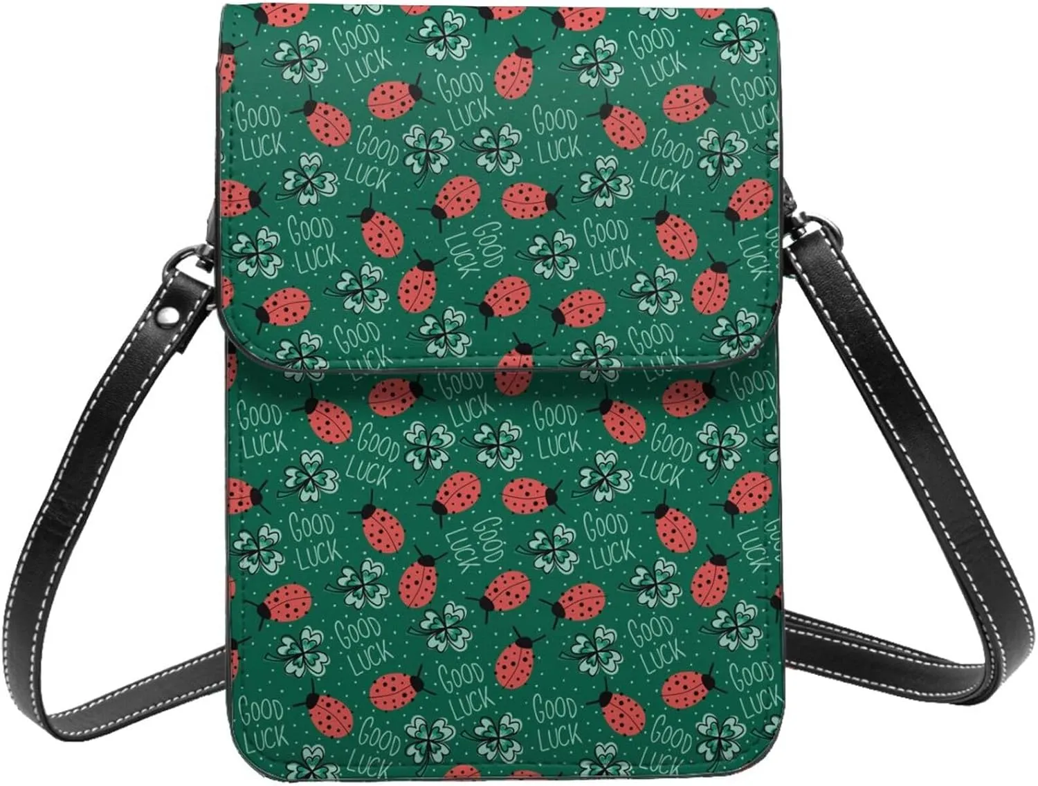 Small Crossbody Bags for Women, Leather Good Luck Ladybug Cell Phone Cross Body Bag Wallet Purses