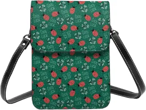 Small Crossbody Bags for Women, Leather Good Luck Ladybug Cell Phone Cross Body Bag Wallet Purses