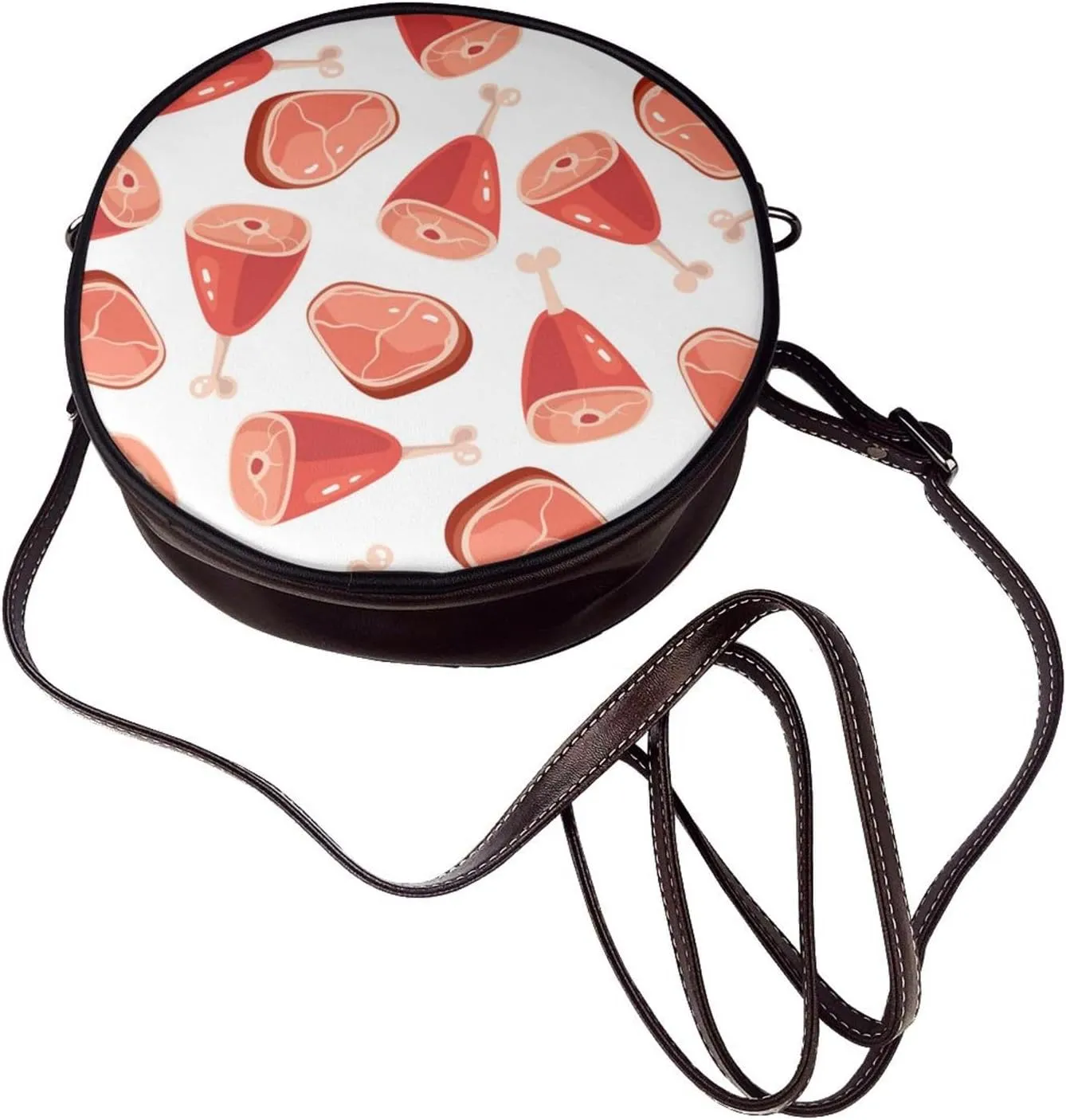 Small Crossbody Bags for Women Round Purses PU Leather Shoulder Bag with Adjustable Strap