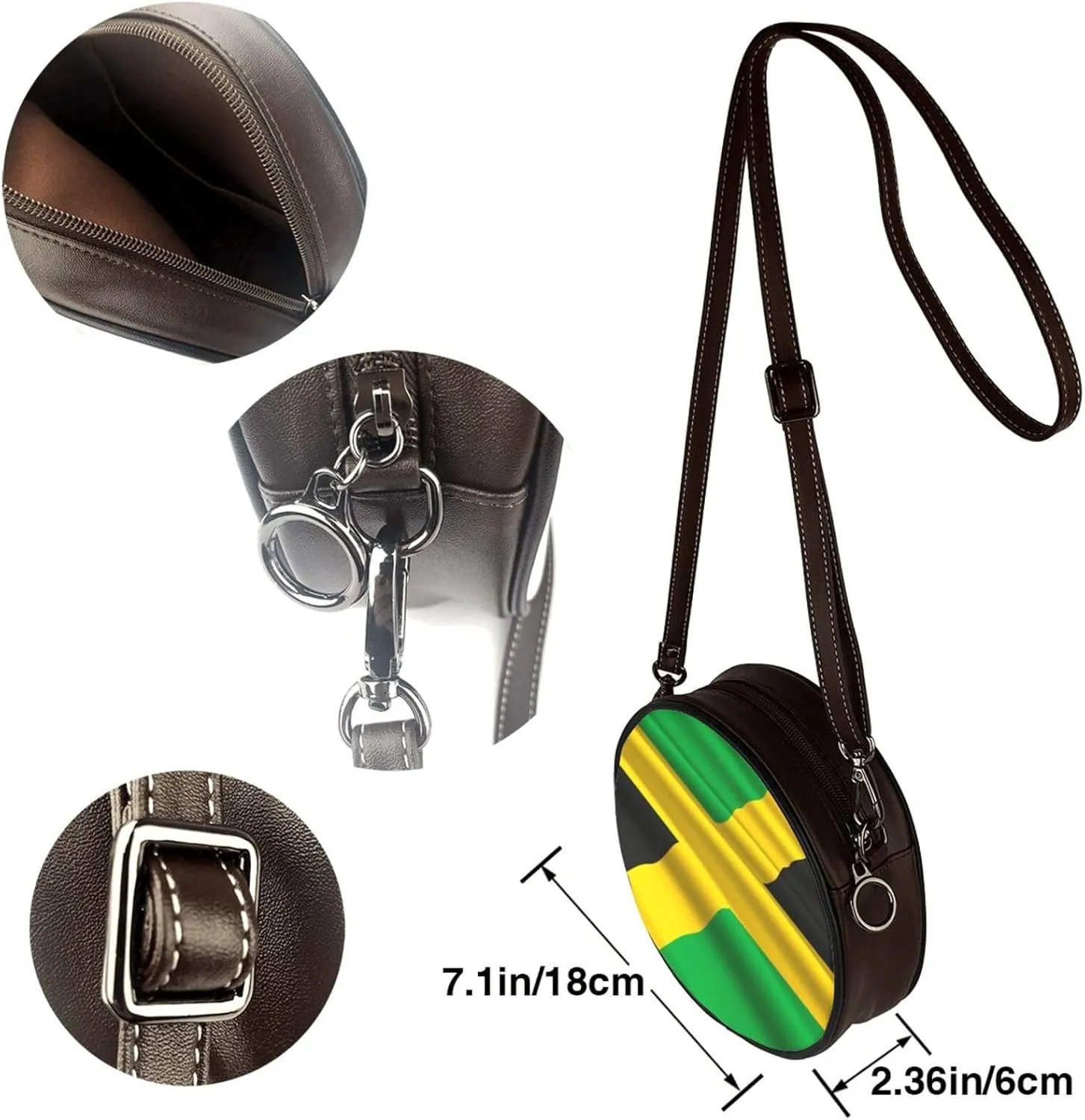 Small Crossbody Bags for Women Round Purses PU Leather Shoulder Bag with Adjustable Strap