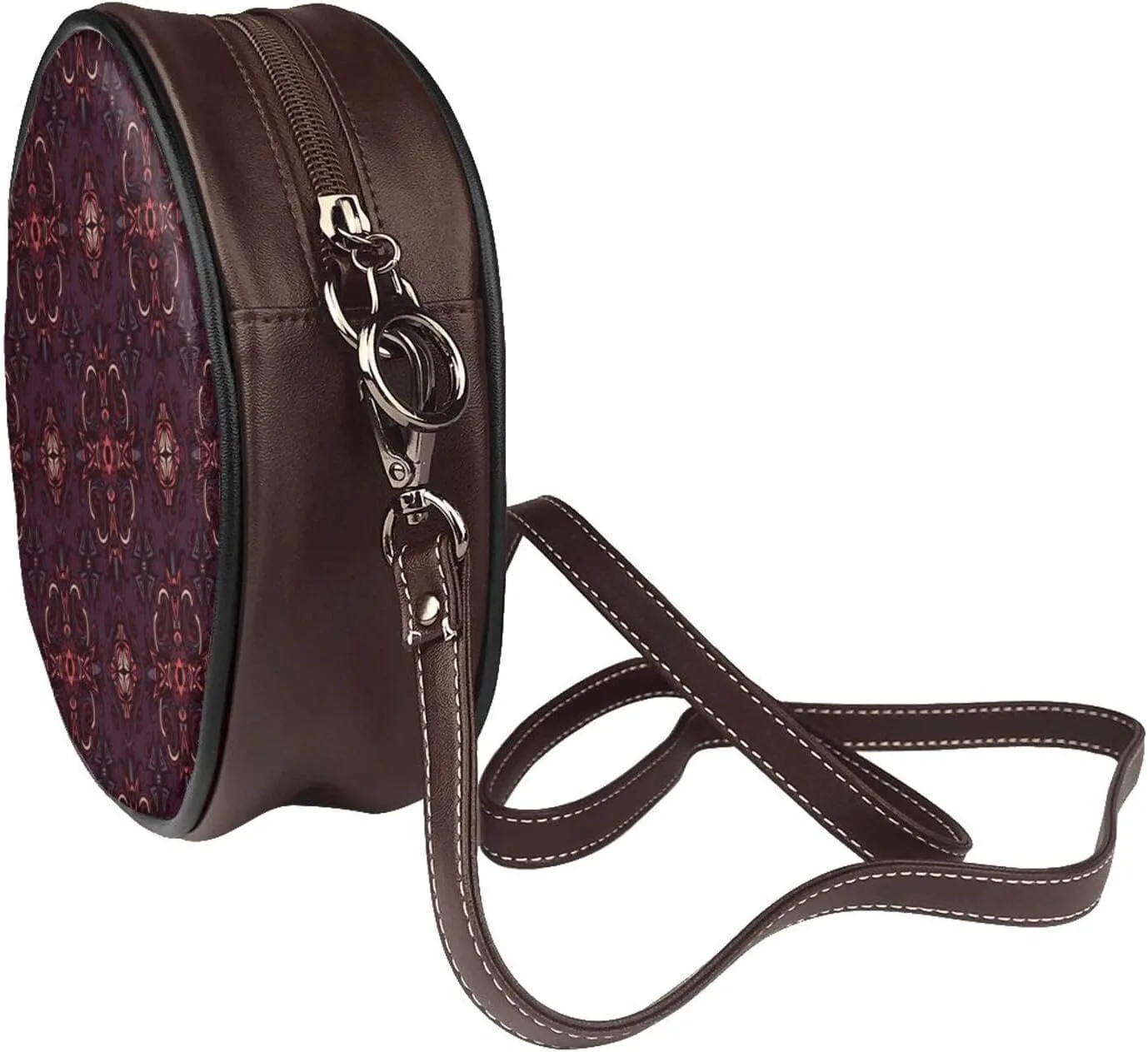Small Crossbody Bags for Women Round Purses PU Leather Shoulder Bag with Adjustable Strap