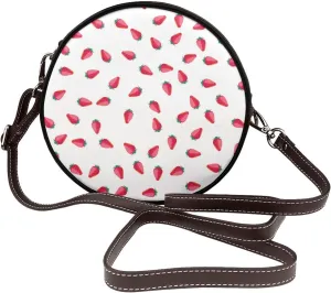 Small Crossbody Bags for Women Round Purses PU Leather Shoulder Bag with Adjustable Strap