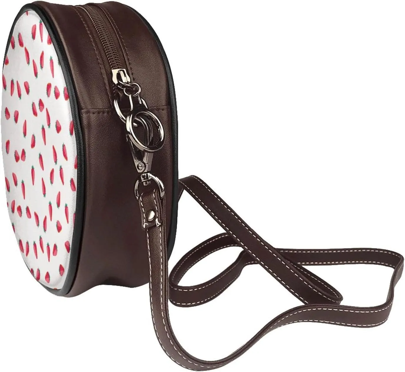 Small Crossbody Bags for Women Round Purses PU Leather Shoulder Bag with Adjustable Strap