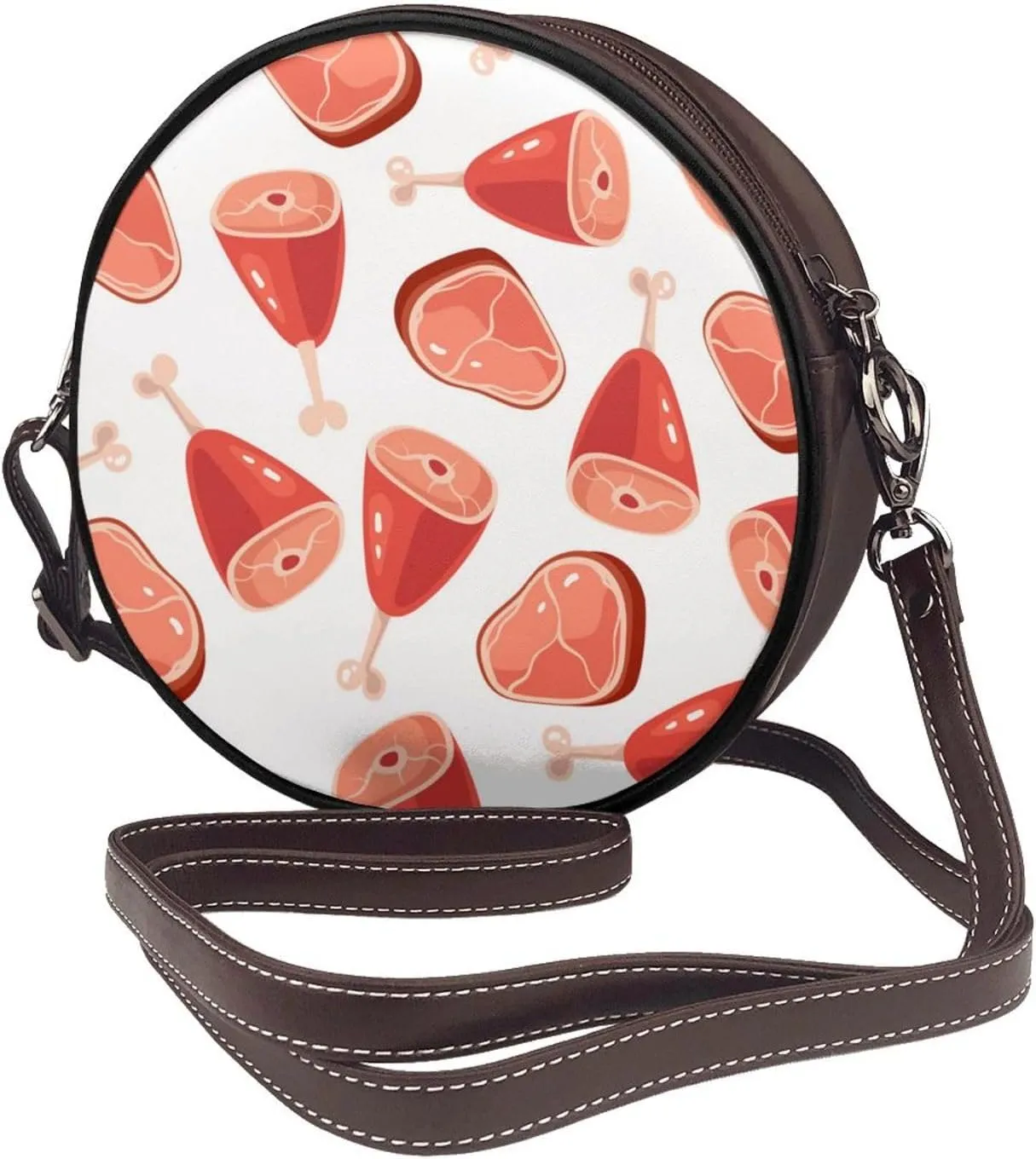 Small Crossbody Bags for Women Round Purses PU Leather Shoulder Bag with Adjustable Strap