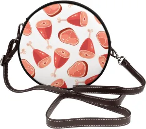 Small Crossbody Bags for Women Round Purses PU Leather Shoulder Bag with Adjustable Strap