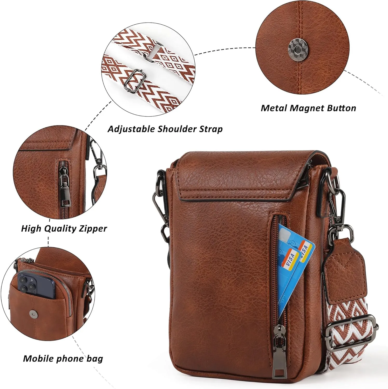 Small Crossbody Bags for Women, Small Purses for Women with Card Slots Phone Purse mit Adjustable Strap