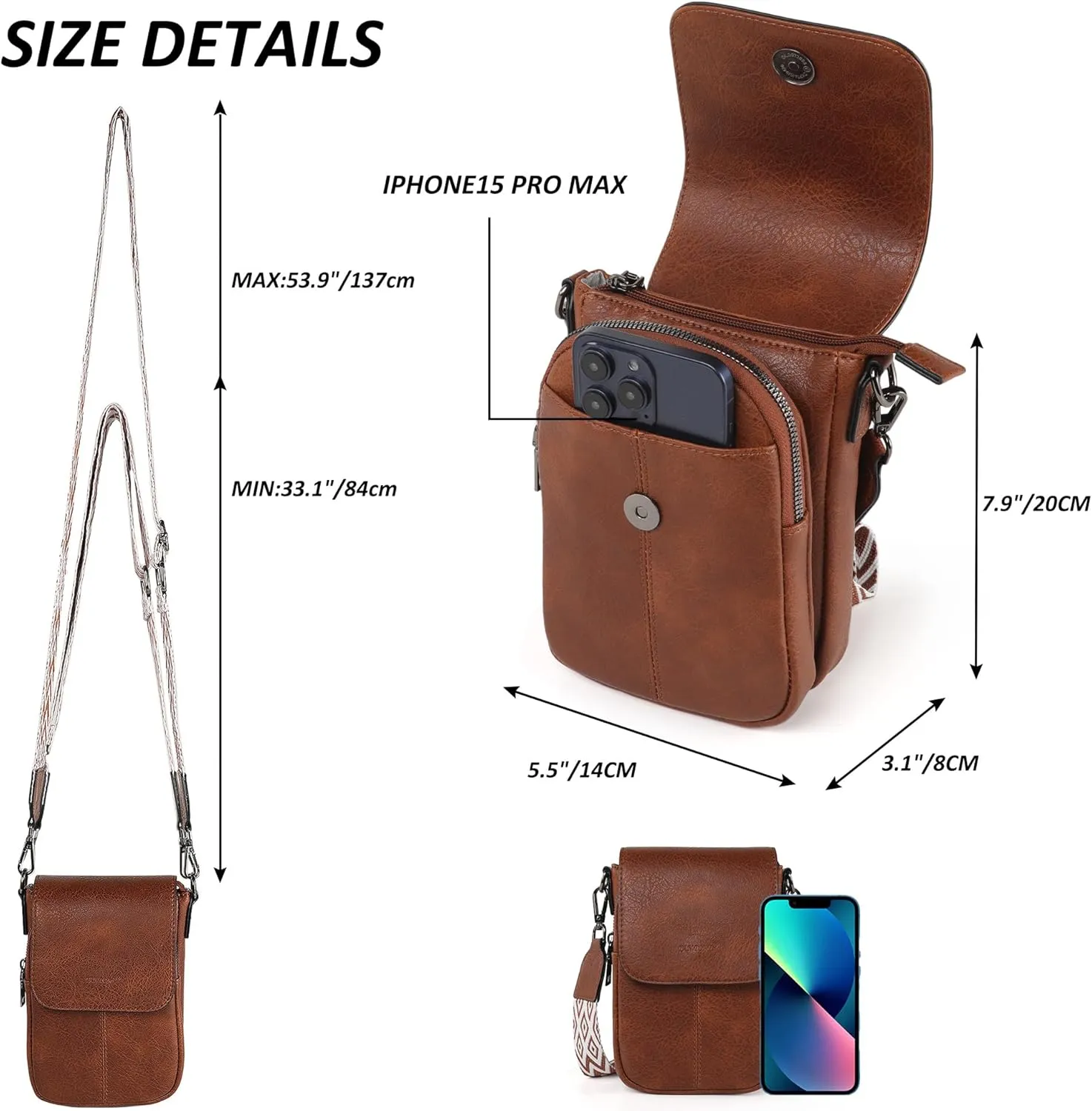 Small Crossbody Bags for Women, Small Purses for Women with Card Slots Phone Purse mit Adjustable Strap