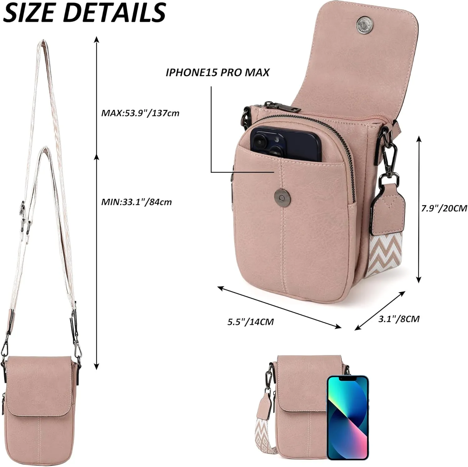 Small Crossbody Bags for Women, Small Purses for Women with Card Slots Phone Purse mit Adjustable Strap
