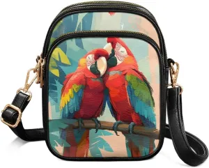 Small Crossbody Bags PU Leather Shoulder Handbags for Women, Travel Wallet Zipper Phone Pouch with Shoulder Strap