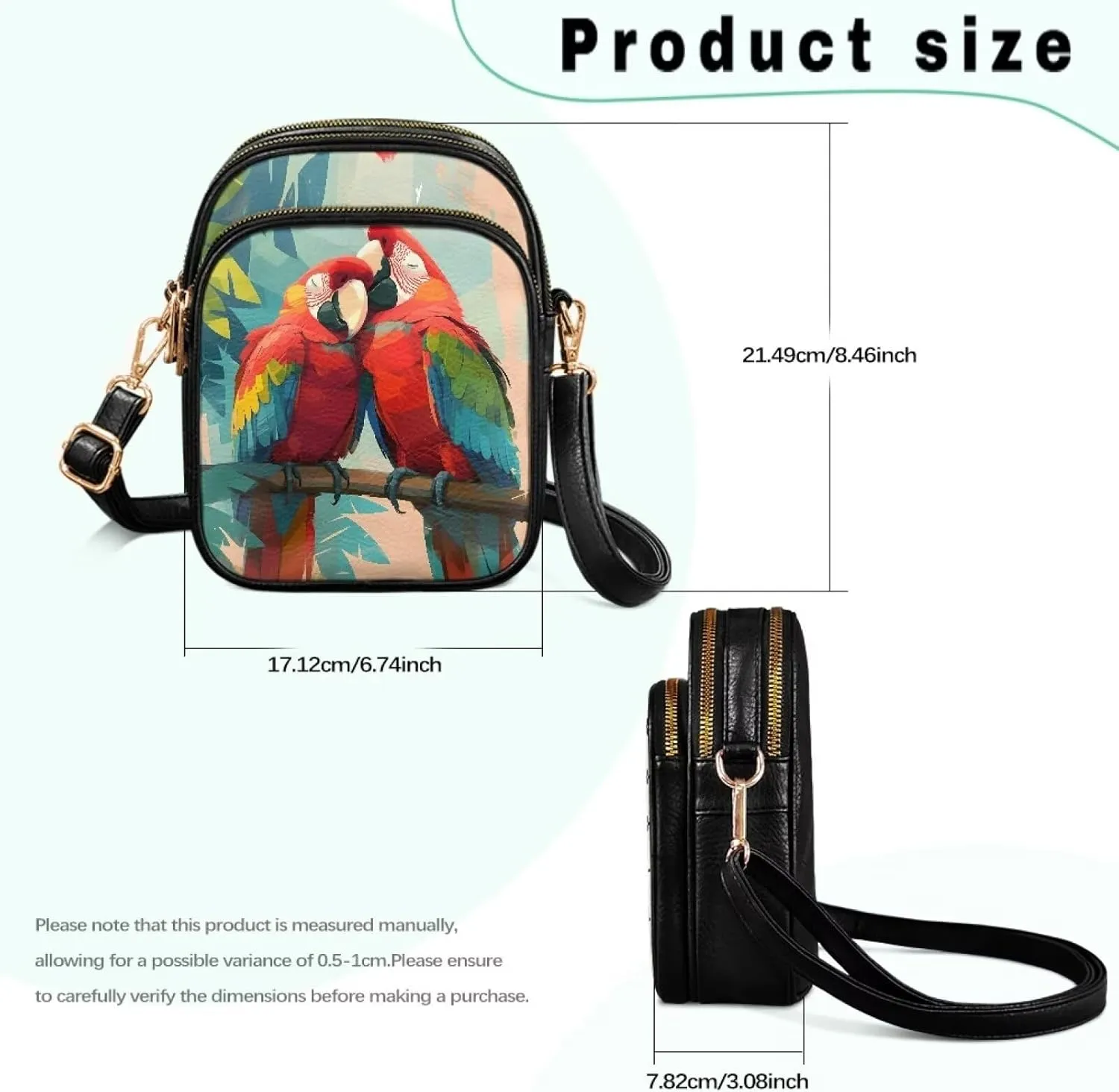 Small Crossbody Bags PU Leather Shoulder Handbags for Women, Travel Wallet Zipper Phone Pouch with Shoulder Strap