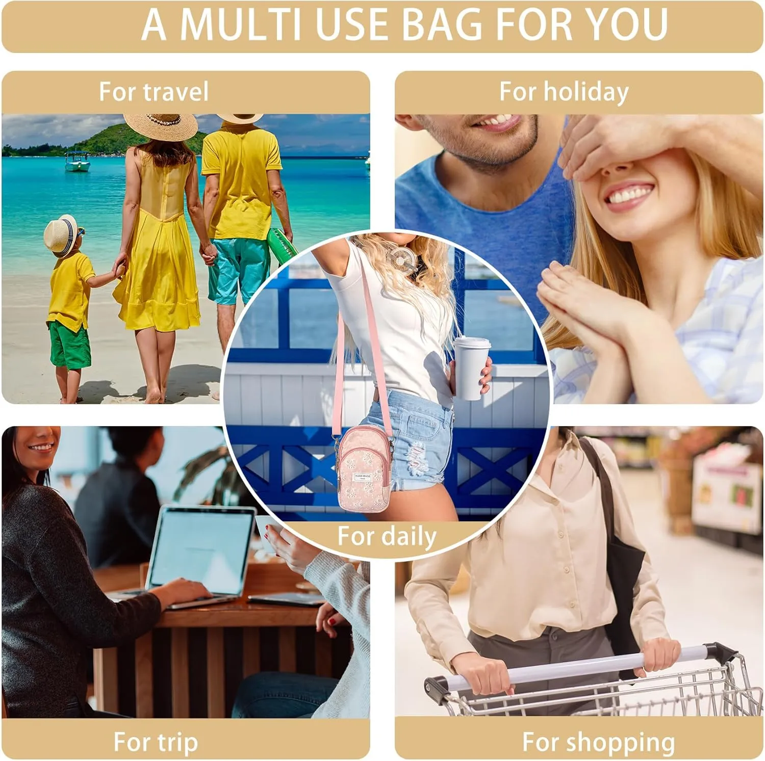 Small Crossbody Cell Phone Purse Crossbody Bag Phone Wallet for Women Small Boho Cell Phone Pouch Purse Mini Bags