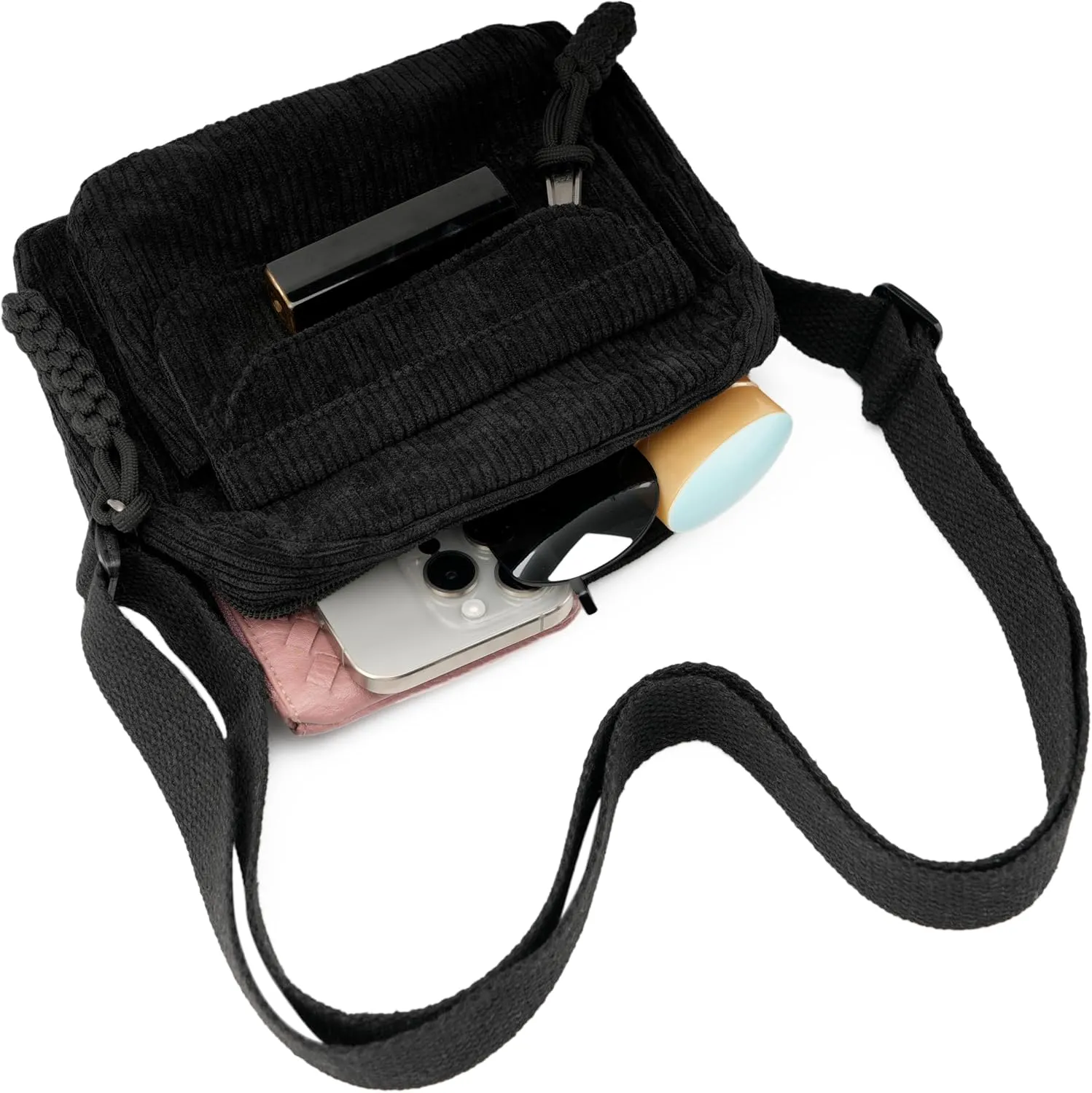 Small Cute Corduroy Crossbody Bag Mini Shoulder Bag Handbags Purse with Zipper Pocket