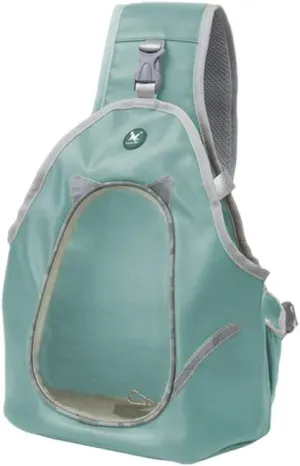 Small Dog Cat Carrier Sling Hand Free Puppy Outdoor Travel Portable Bag Foldable Single Shoulder Bag for Dogs Cats (M, Green)