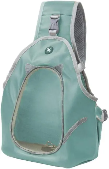 Small Dog Cat Carrier Sling Hand Free Puppy Outdoor Travel Portable Bag Foldable Single Shoulder Bag for Dogs Cats (M, Green)