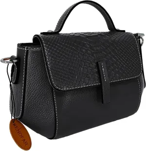 Small Genuine Leather Tote Bag for Women Leather Crossbody Tote Purse with Zipper