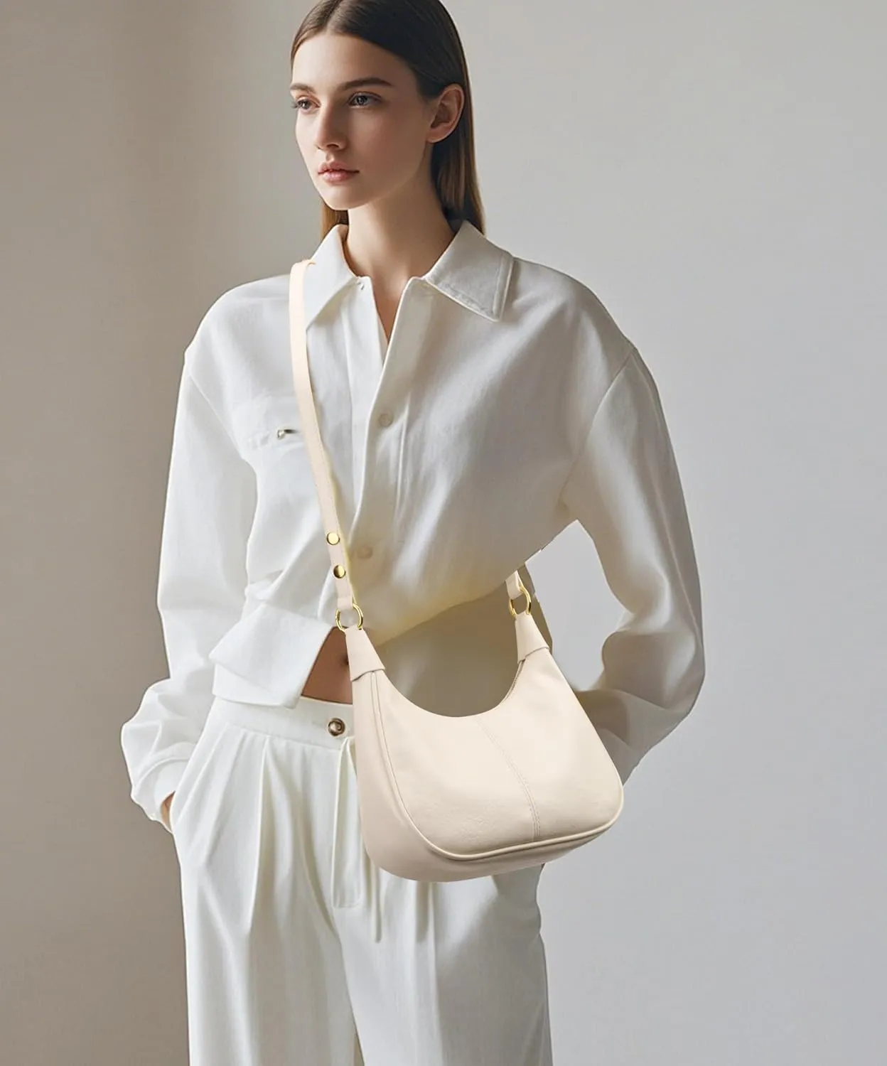 Small Hobo Bags Retro Crescent Shoulder Purse Women Soft Crossbody Handbag