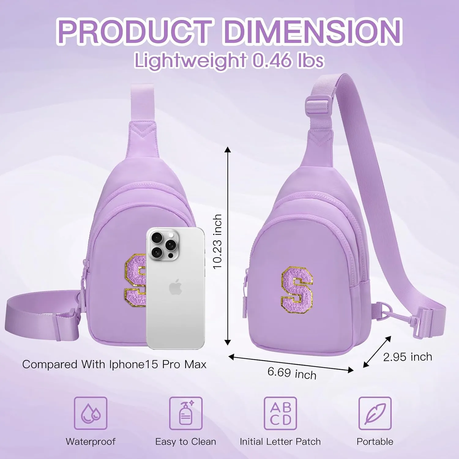 Small Initial Sling Bag for Girls & Women - Cute Crossbody Fanny Pack Gift