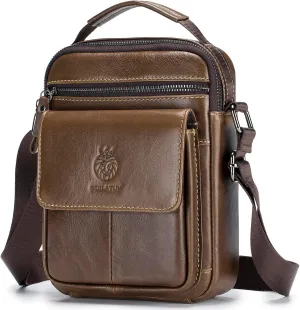 Small Leather Messenger Bag for Men, Men's Shoulder Bag, Small Leather Man Bag Crossbody, Man Purse Casual Handbag