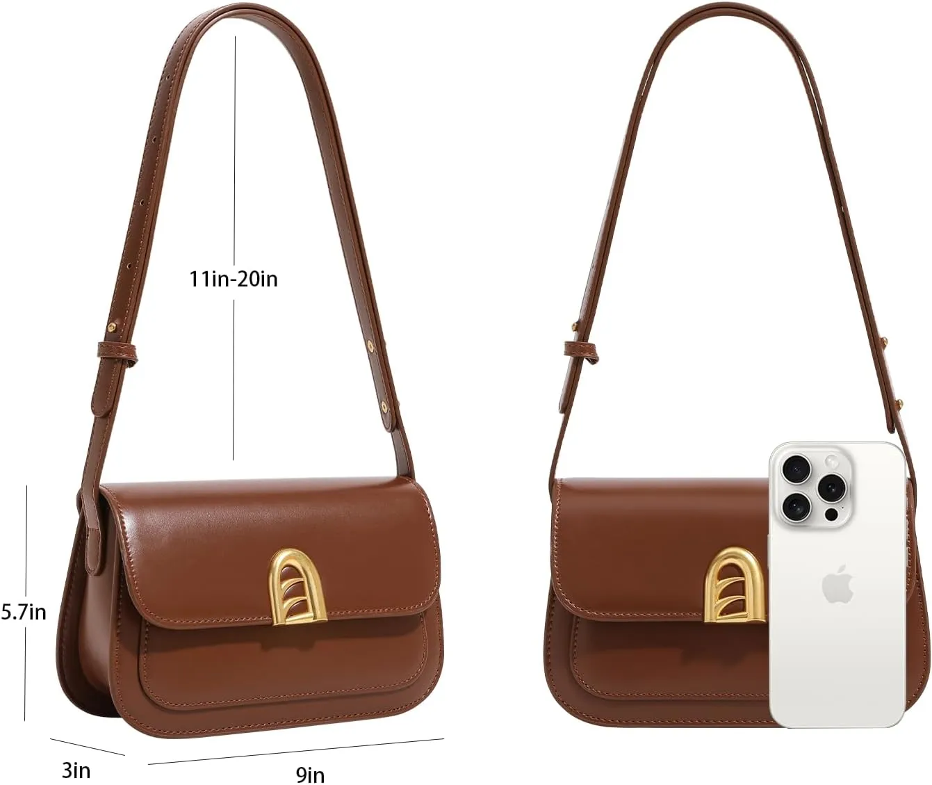 Small Shoulder Bag for Women, Adjustable Strap Leather Crossbody Purses - Clutch Tote Handbag Cute Hobo Bags Trendy Purse