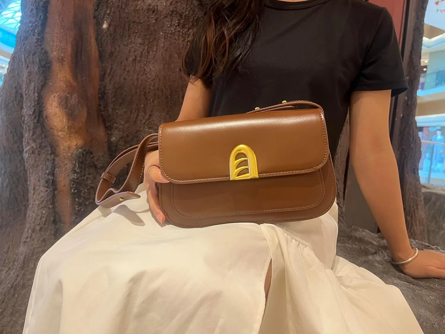 Small Shoulder Bag for Women, Adjustable Strap Leather Crossbody Purses - Clutch Tote Handbag Cute Hobo Bags Trendy Purse