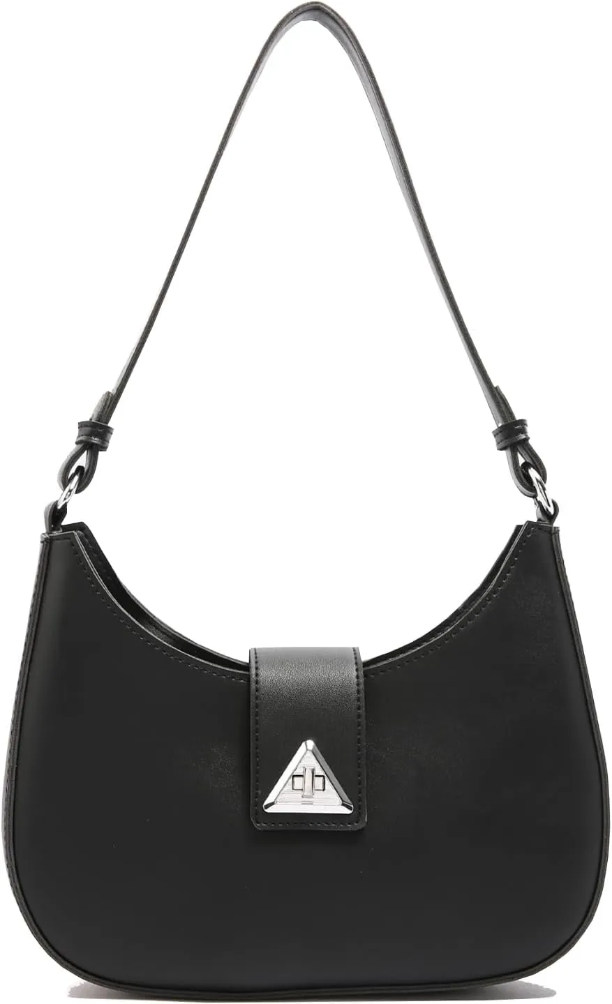 Small Shoulder Purse for Women - Mini Leather Shoulder Bag Little Tote Bag Trendy Hobo Bag with Zipper