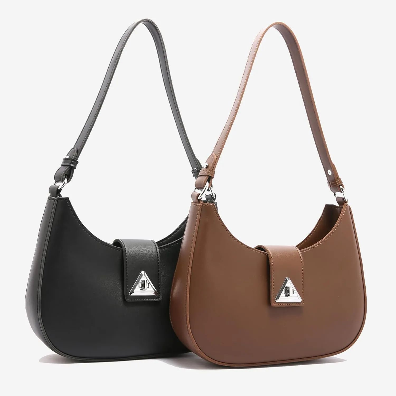 Small Shoulder Purse for Women - Mini Leather Shoulder Bag Little Tote Bag Trendy Hobo Bag with Zipper