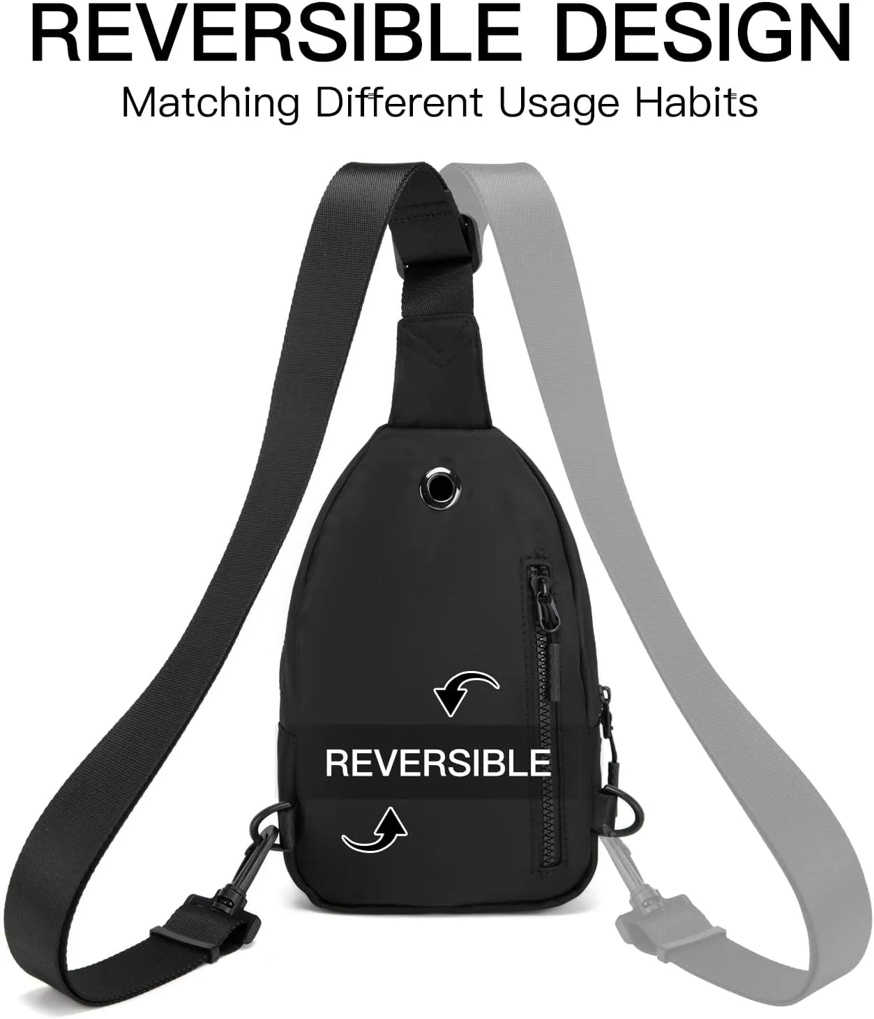 Small Sling Bag Crossbody Bag for Women with 4 Pockets Cross Body Fanny Pack Womens Chest Bag for Outdoors Traveling