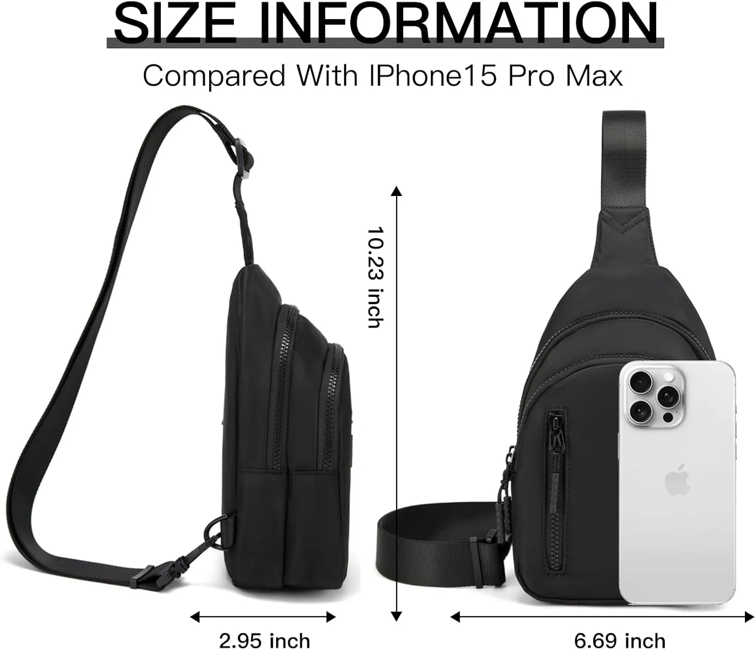 Small Sling Bag Crossbody Bag for Women with 4 Pockets Cross Body Fanny Pack Womens Chest Bag for Outdoors Traveling
