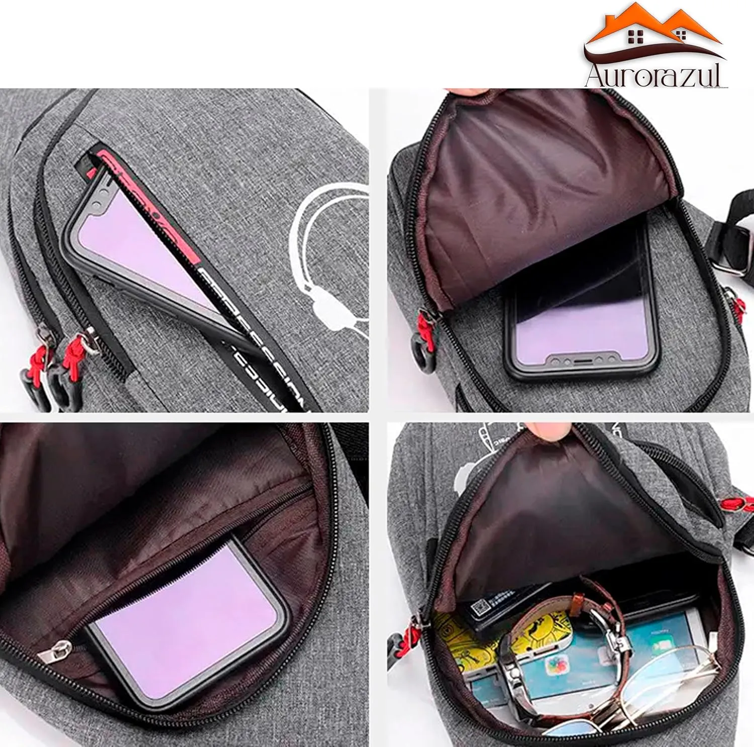 Small Sling Crossbody Bag for Women & Men – Lightweight Travel Shoulder Bag with Adjustable Strap – Compact One Strap Backpack for Hiking, Walking & Everyday Use, Black