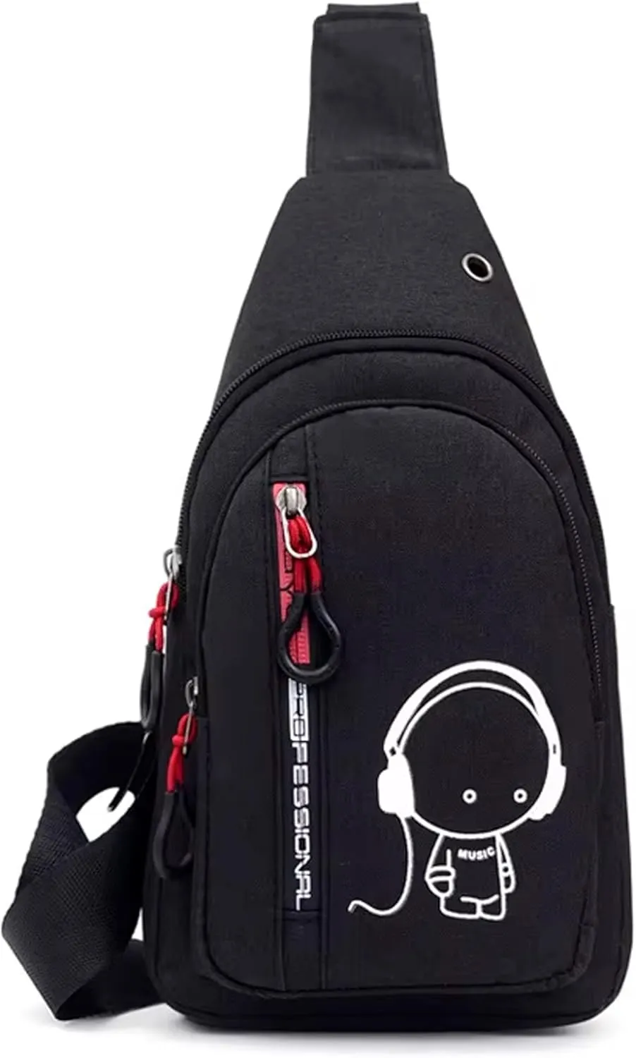 Small Sling Crossbody Bag for Women & Men – Lightweight Travel Shoulder Bag with Adjustable Strap – Compact One Strap Backpack for Hiking, Walking & Everyday Use, Black