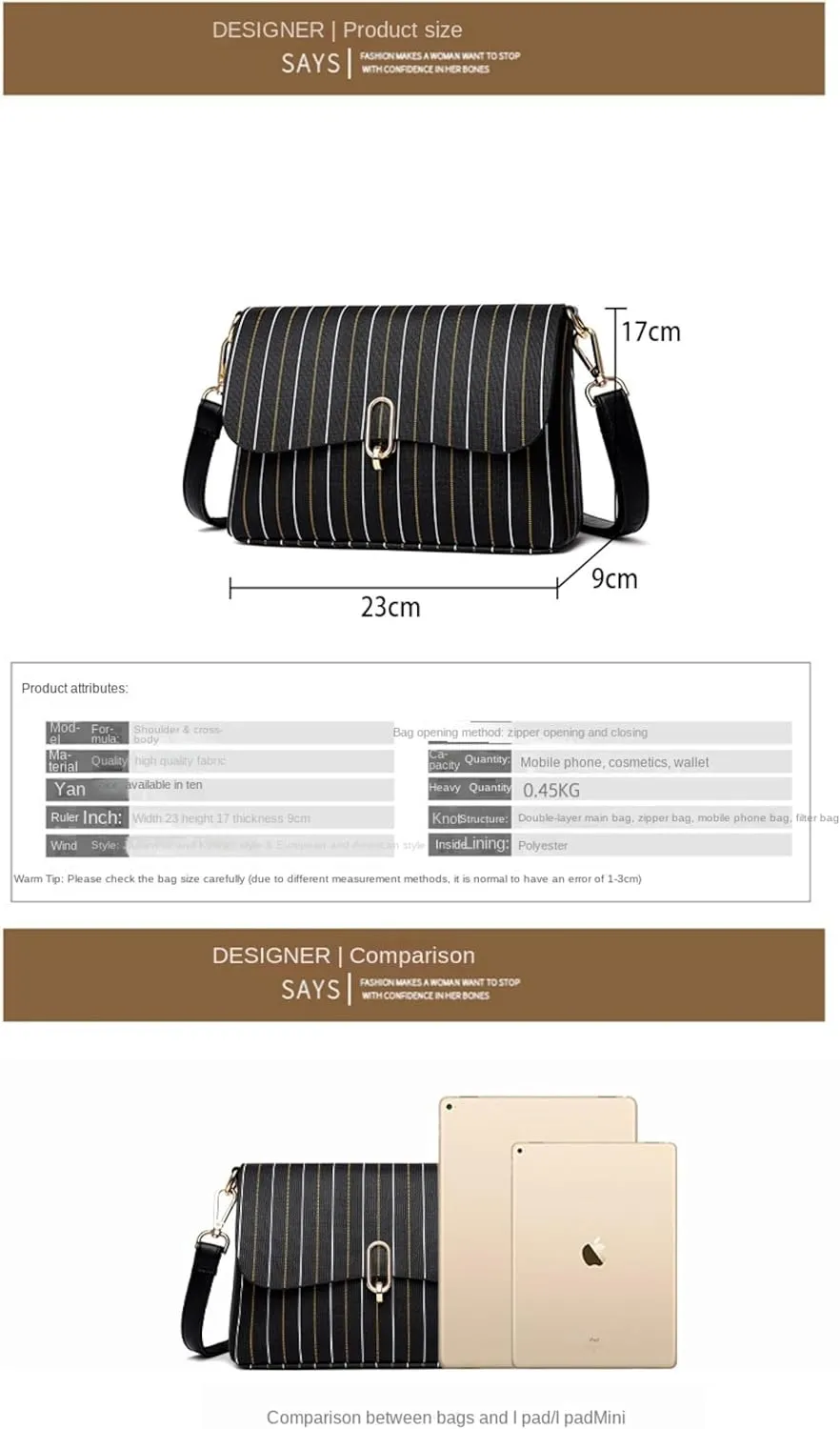 Small Square Bag, Fashion Shoulder Bag, Retro Atmosphere Shoulder Crossbody Bag For Work, Leisure And Travel. CA/Brown