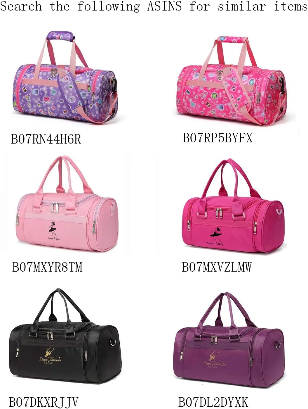 Small/Large Dance Duffle Bag For Girls Sport Gym Bags For Women Yoga Bag (Rose, Small)