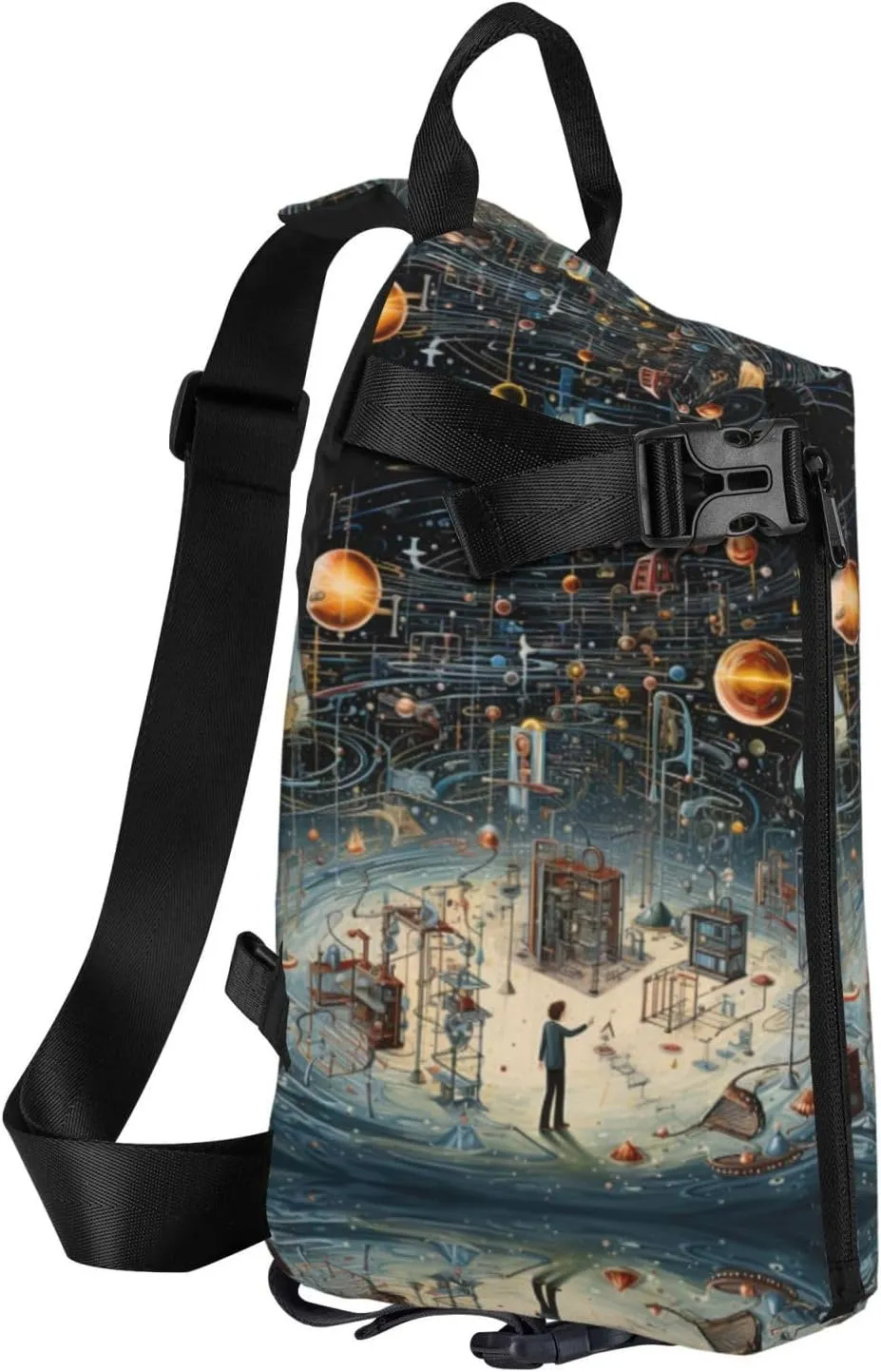 Snowman Christmas Tree Print Lightweight Adjustable Crossbody Backpack Daypack For Men,Women Sling Bag