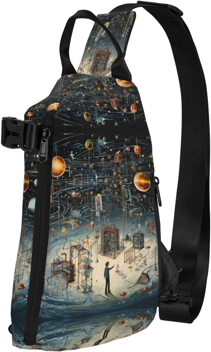 Snowman Christmas Tree Print Lightweight Adjustable Crossbody Backpack Daypack For Men,Women Sling Bag