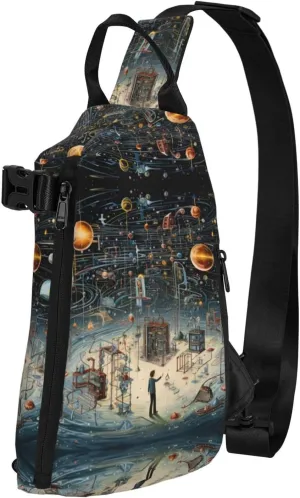 Snowman Christmas Tree Print Lightweight Adjustable Crossbody Backpack Daypack For Men,Women Sling Bag
