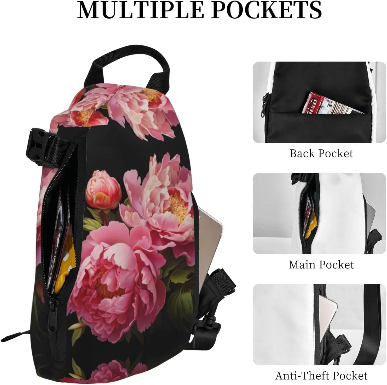 Snowman Christmas Tree Print Lightweight Adjustable Crossbody Backpack Daypack For Men,Women Sling Bag