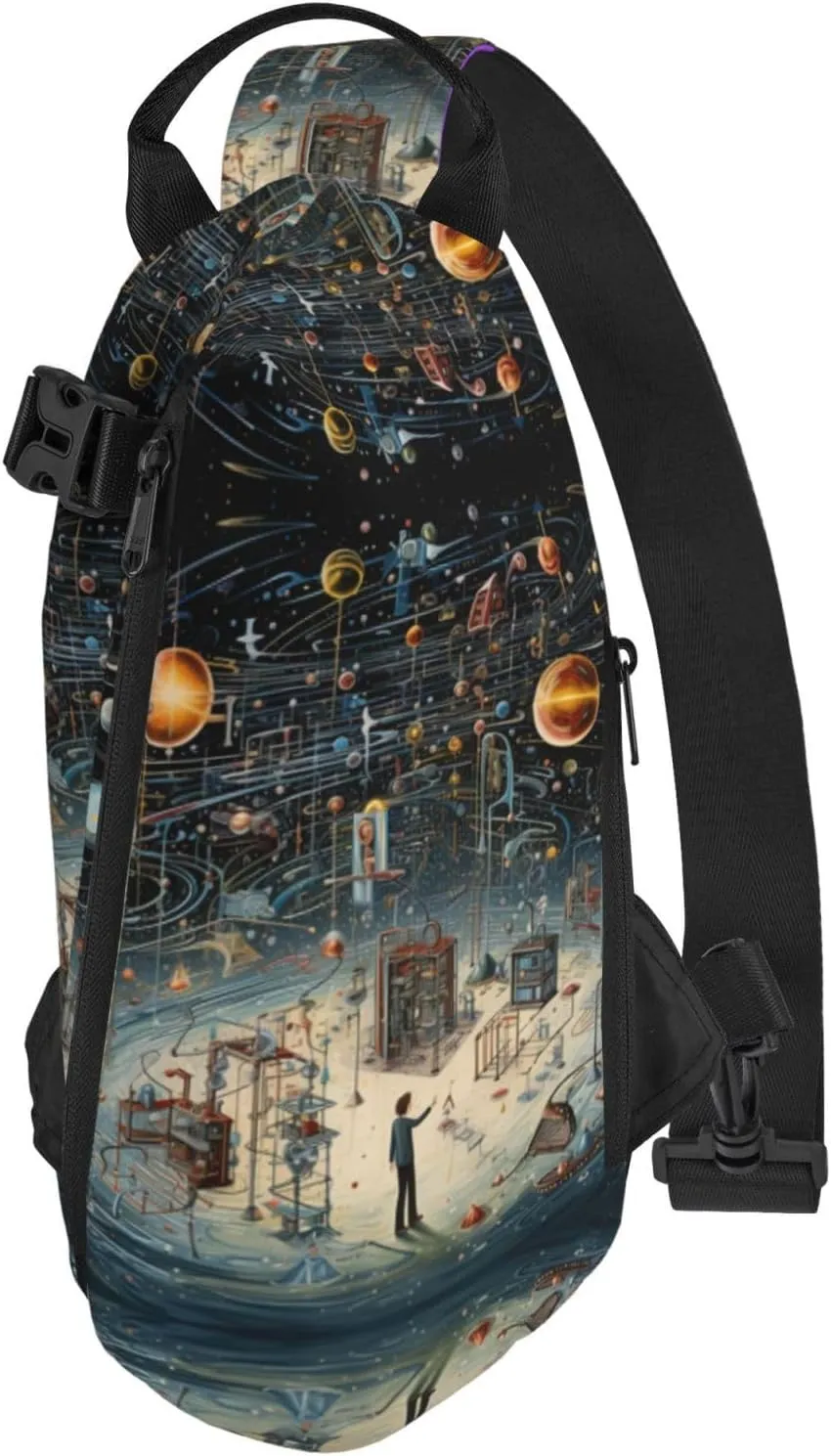 Snowman Christmas Tree Print Lightweight Adjustable Crossbody Backpack Daypack For Men,Women Sling Bag