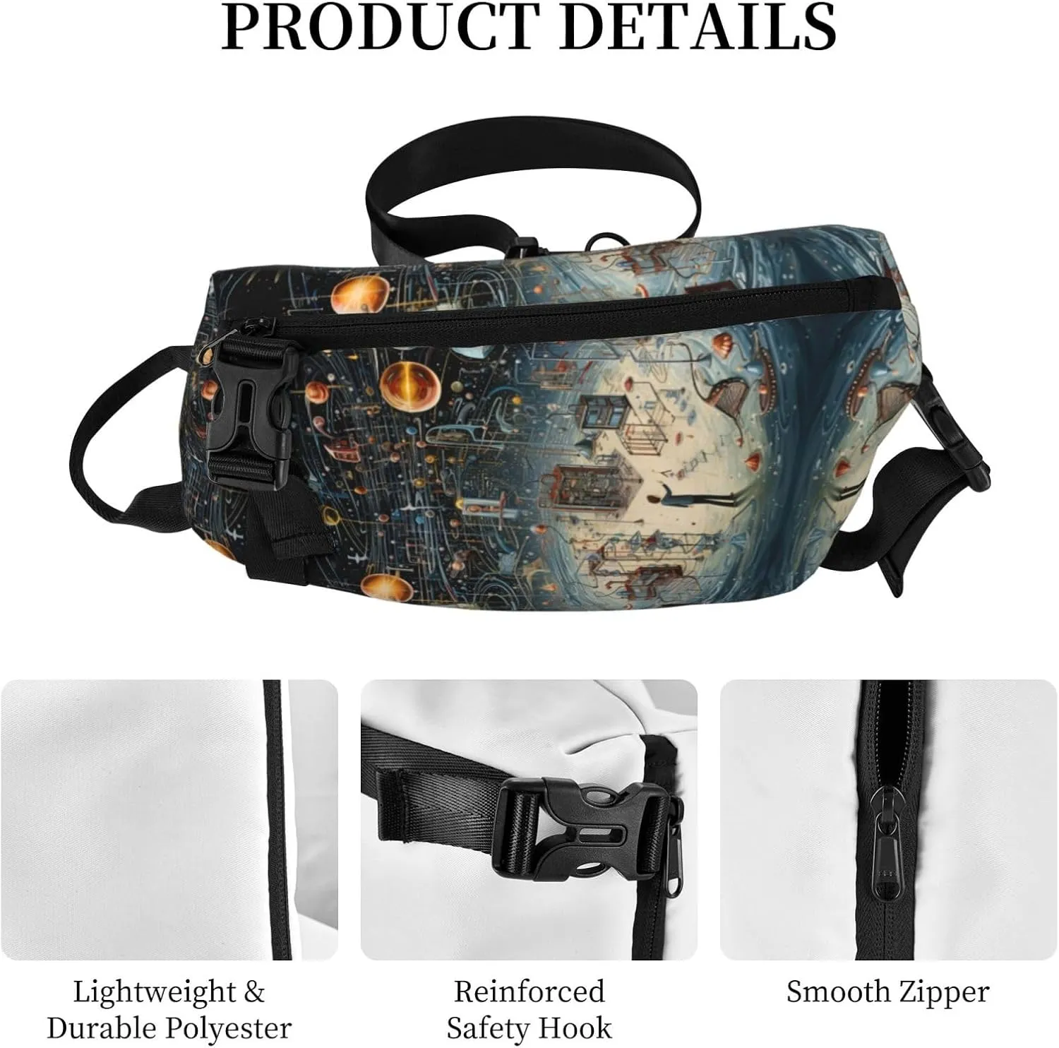 Snowman Christmas Tree Print Lightweight Adjustable Crossbody Backpack Daypack For Men,Women Sling Bag