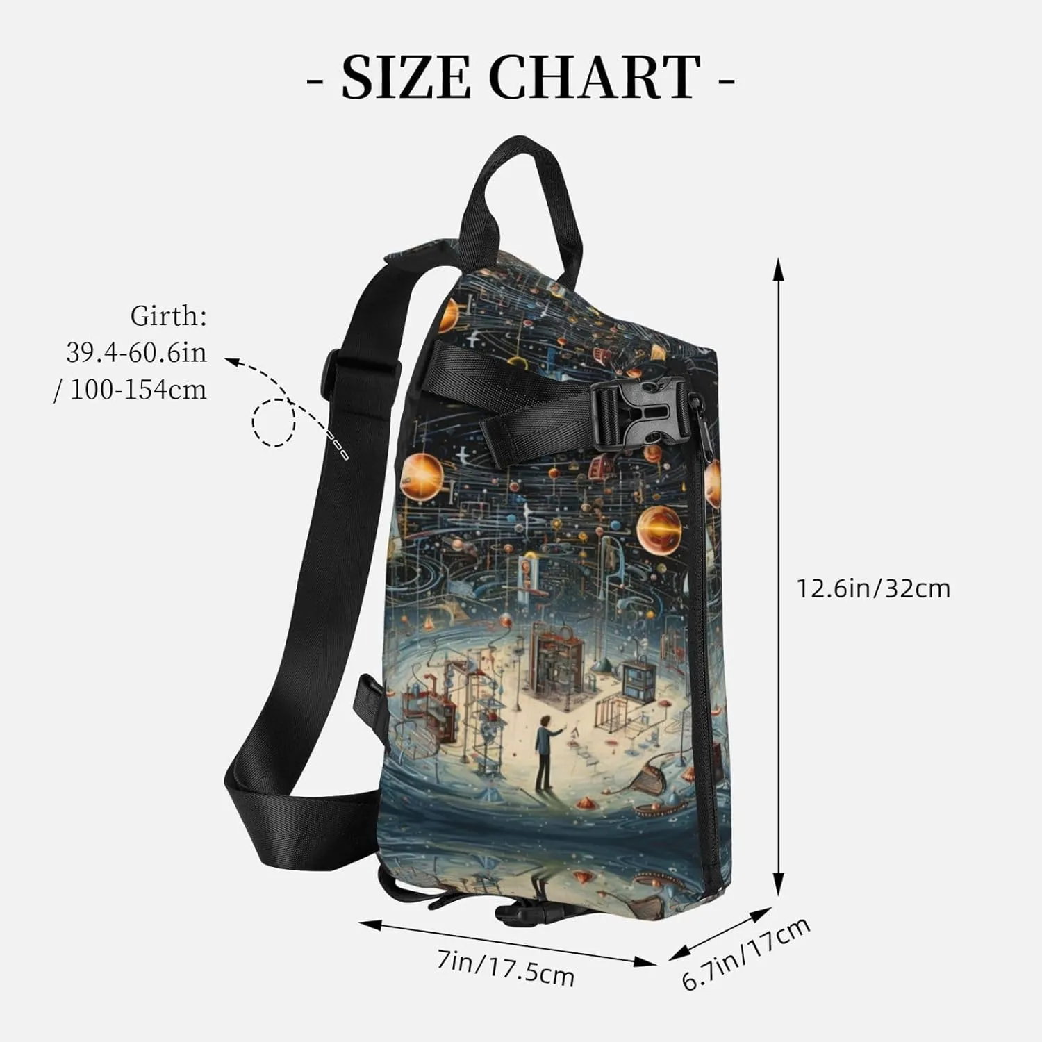 Snowman Christmas Tree Print Lightweight Adjustable Crossbody Backpack Daypack For Men,Women Sling Bag
