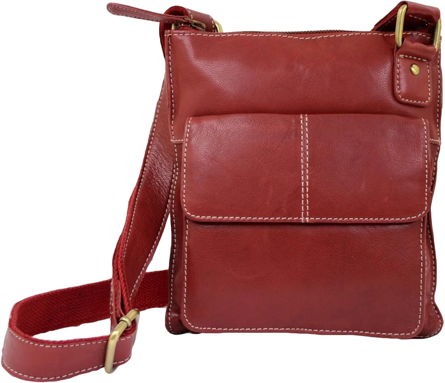 SNUGRUGS Ladies Butter Soft Premium Leather Cross Body Bag with Adjustable Shoulder Strap