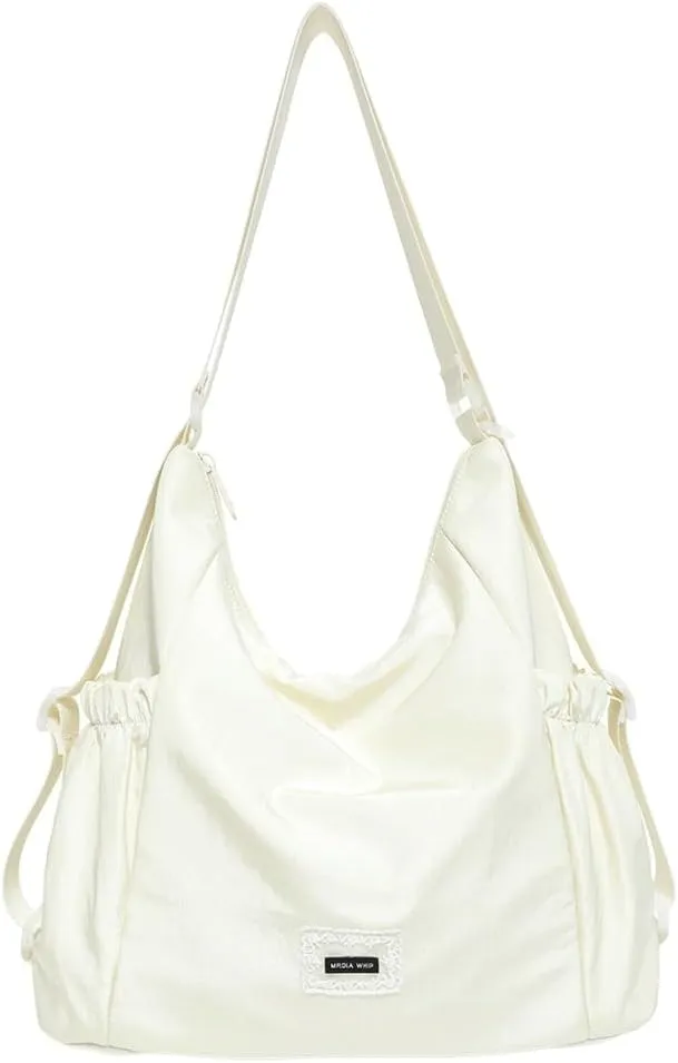 Soft Fabric Crossbody Bag for Women Large Shoulder Handbag Lightweight Tote Purse College Travel Work
