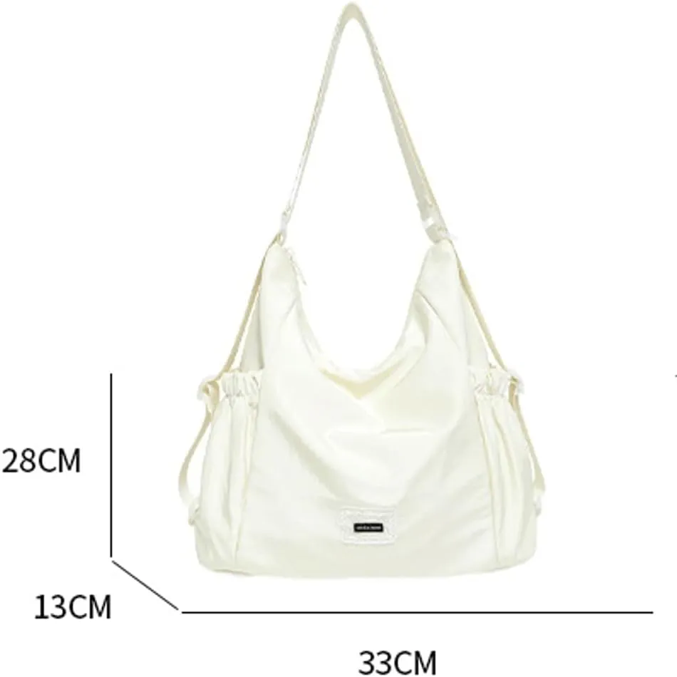 Soft Fabric Crossbody Bag for Women Large Shoulder Handbag Lightweight Tote Purse College Travel Work