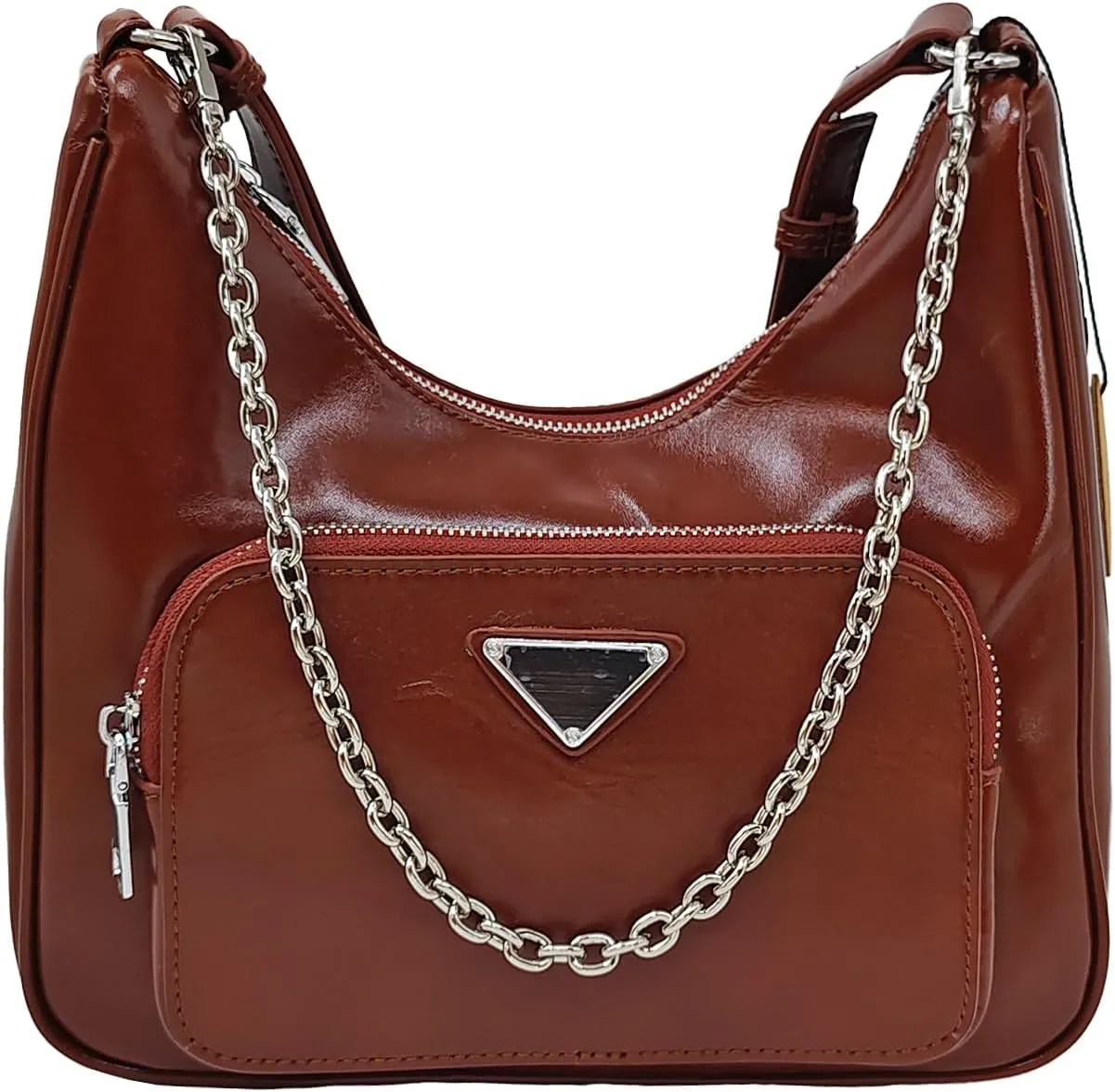 Soft Genuine Leather Shoulder Bag for Women, Stylish Leather Crescent Bag