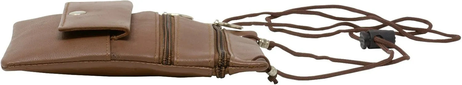 Soft Leather Purse Organizer Shoulder Bag 4 Pocket Micro Handbag Travel Wallet