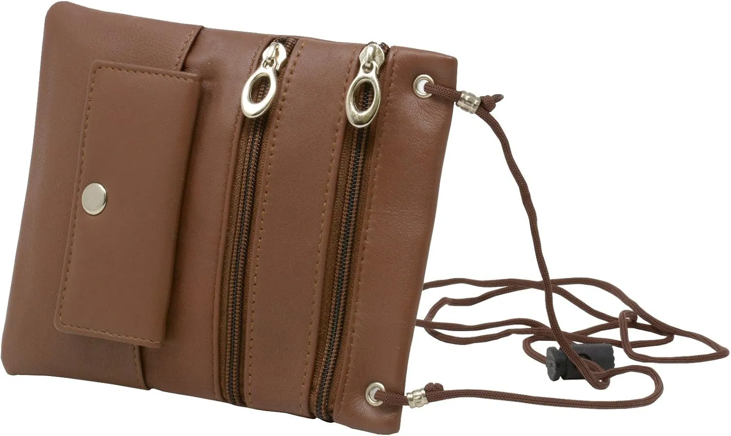 Soft Leather Purse Organizer Shoulder Bag 4 Pocket Micro Handbag Travel Wallet