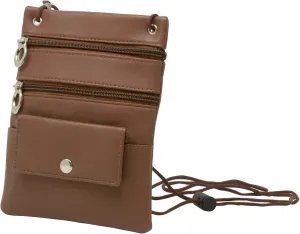 Soft Leather Purse Organizer Shoulder Bag 4 Pocket Micro Handbag Travel Wallet