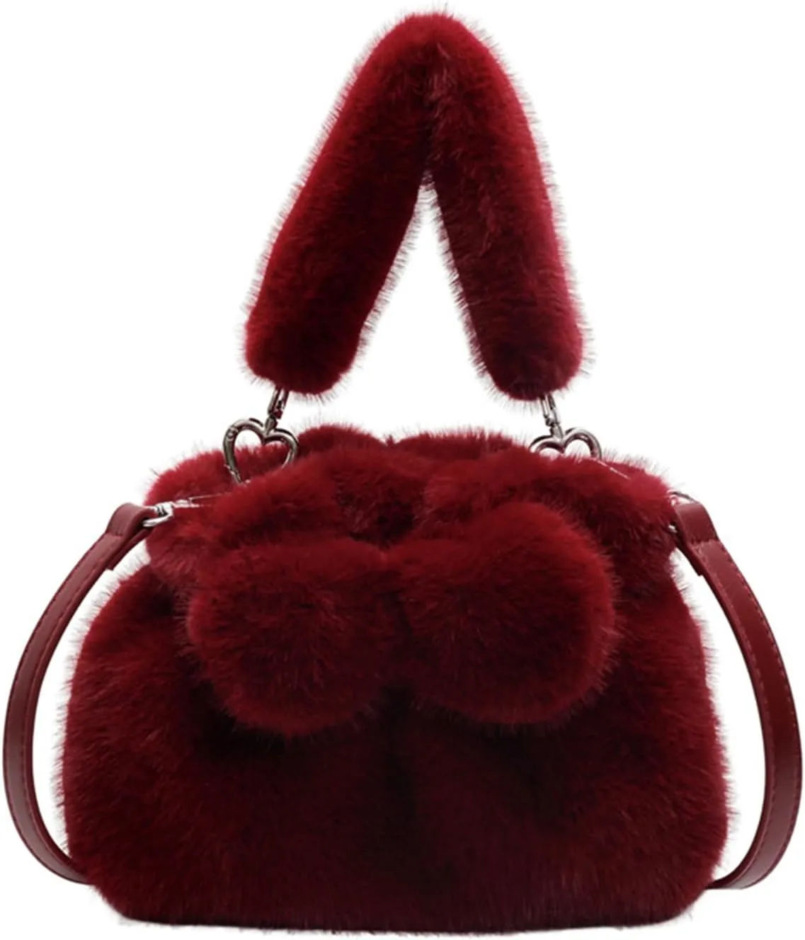 Soft Plush Shoulder Bag for Women Fluffy Handbag Cute Fuzzy Crossbody Bag Furry Top Handle Bag Elegant Satchel Bag