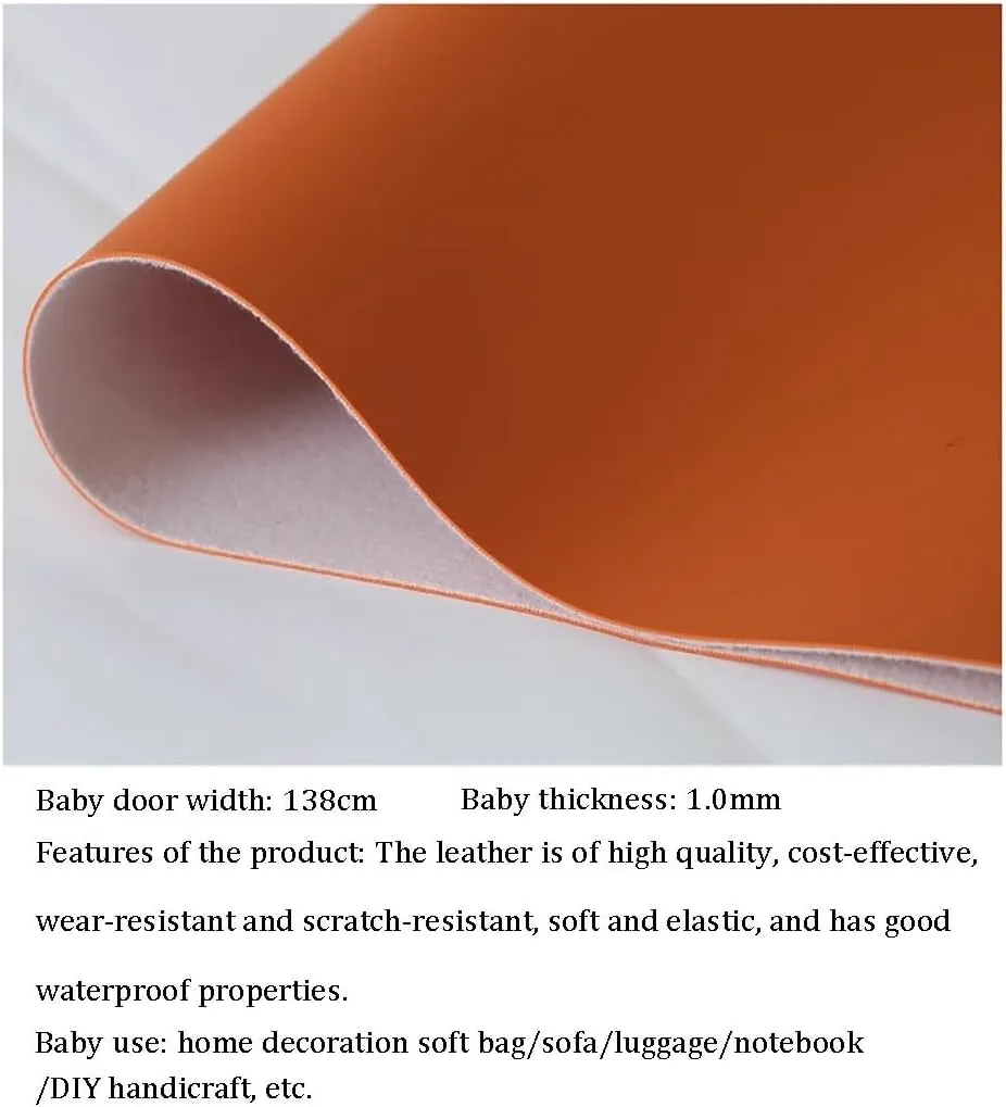 Soft PU Leather Fabric,1.0mm Thick Artificial Material, Suitable for DIY Sewing Crafts Such as Handbags, Interior Decorations(Off-White,1.38X3m)