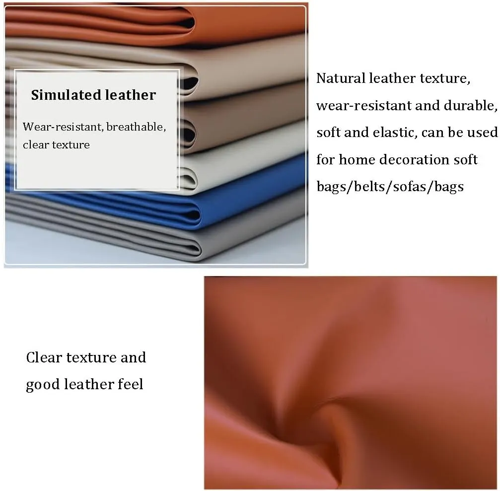 Soft PU Leather Fabric,1.0mm Thick Artificial Material, Suitable for DIY Sewing Crafts Such as Handbags, Interior Decorations(Off-White,1.38X3m)